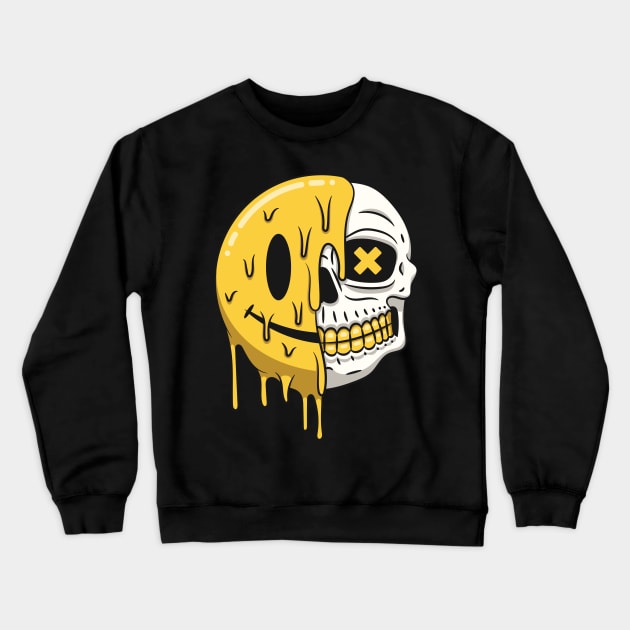 Dead Happy Crewneck Sweatshirt by Drippn